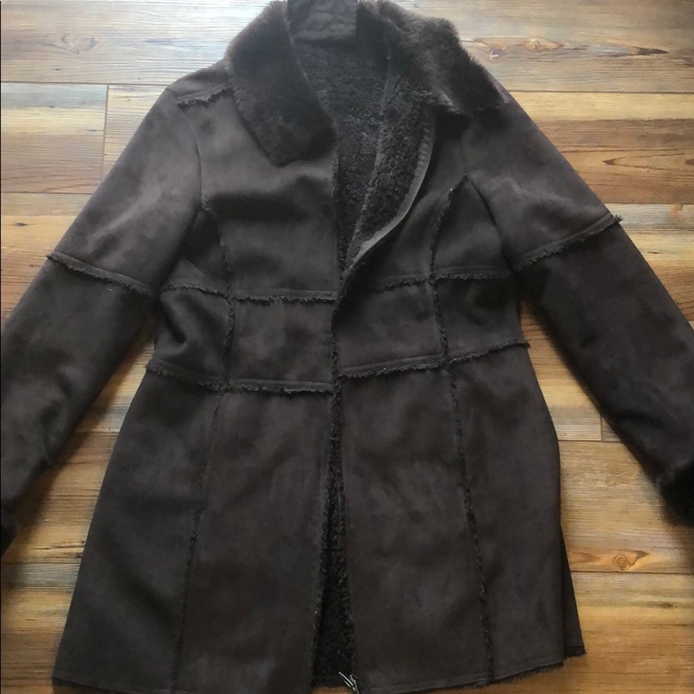 Brown furry winter coat